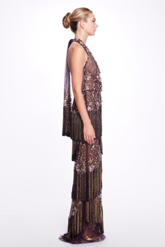 Halter Neck Beaded Gown Halter Neck Beaded Gown