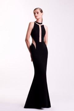 High Neck Illusion Gown