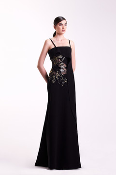 Spaghetti Strap Black Gown