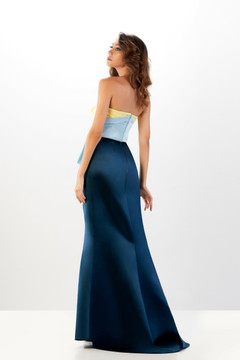 Satin Gown with High Slit