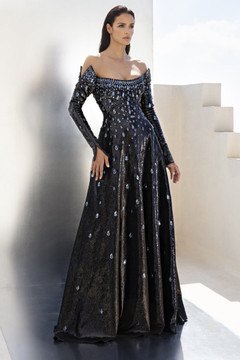 Long Sleeve A-Line  Gown