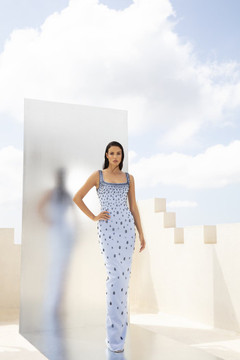 Straight Square Neckline Gown Straight Square Neckline Gown