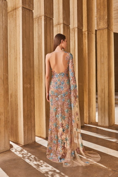Fitted Sequin Gown with High Slit Fitted Sequin Gown with High Slit