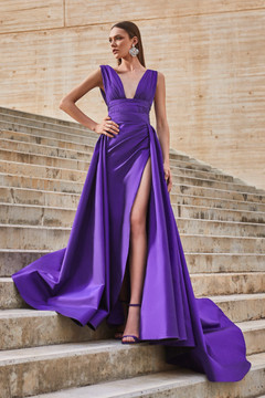 Wrinkled Taffeta Gown