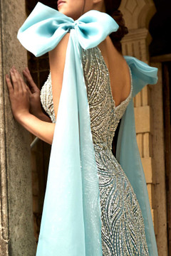 Bow Sequin Gown