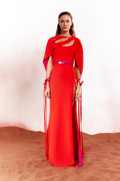 Cape Cut Out Evening Gown Cape Cut Out Evening Gown