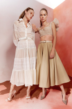 Lace Crop Top with Midi Skirt Lace Crop Top with Midi Skirt