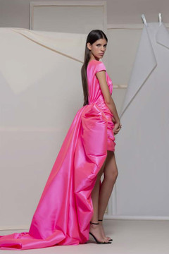 Anoia Short Sleeve High Low Gown Anoia Short Sleeve High Low Gown