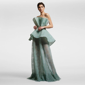 Strapless structured Peplum Gown Strapless structured Peplum Gown