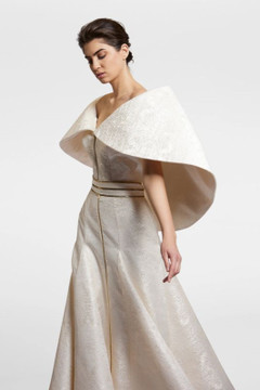 Oversized Shawl Neck Gown