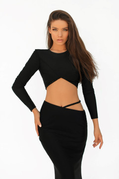 Adoras Two Piece Black Gown