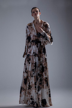 Floral Collared Gown Floral Collared Gown