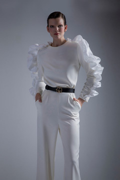 White Long Sleeve Top & Pants White Long Sleeve Top & Pants