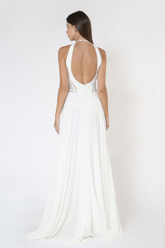 White Halter Gown