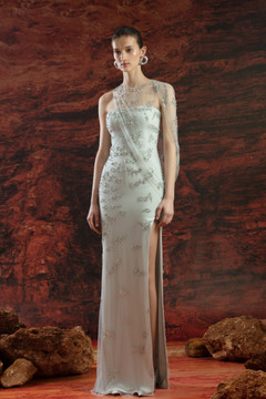 Crepe and Beaded Gown