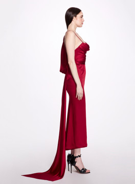 Satin Fitted Midi Dress Satin Fitted Midi Dress
