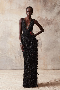 Feather Column Gown