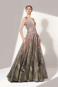 Sleeveless Striped Gown Sleeveless Striped Gown