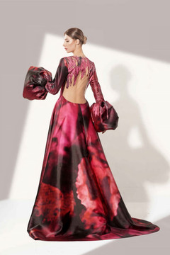 A-Line Exaggerated Sleeve Gown A-Line Exaggerated Sleeve Gown