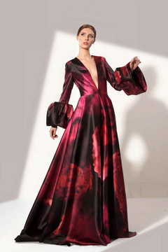 A-Line Exaggerated Sleeve Gown A-Line Exaggerated Sleeve Gown
