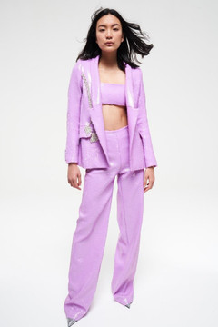 Sequined Crop Top and Jacket with Pants Sequined Crop Top and Jacket with Pants