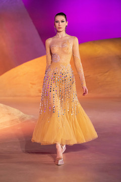 Illusion Neck Beaded Dress Illusion Neck Beaded Dress
