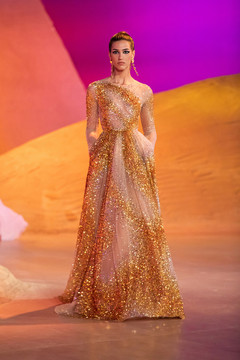 Illusion Beaded Long Sleeve Gown Illusion Beaded Long Sleeve Gown