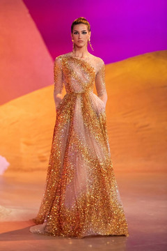 Illusion Beaded Long Sleeve Gown Illusion Beaded Long Sleeve Gown