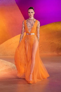 Beaded Stretch Draped Gown Beaded Stretch Draped Gown