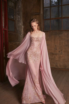 Embroidered Mousseline Gown