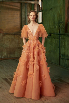 Feather Applique Gown Feather Applique Gown