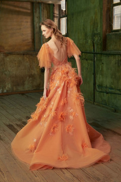 Feather Applique Gown Feather Applique Gown