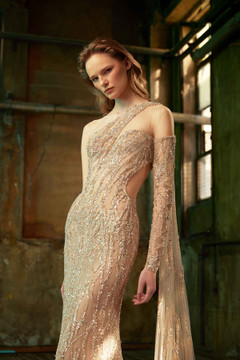 Asymmetrical One Shoulder Gown Asymmetrical One Shoulder Gown