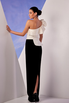 One Shoulder Ruffled Bodice Gown One Shoulder Ruffled Bodice Gown