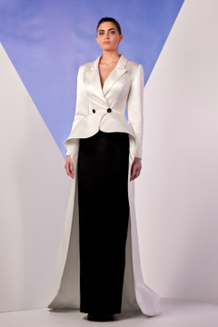 Black and White Satin Gown Black and White Satin Gown