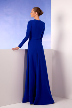 Royal Blue Crepe Gown