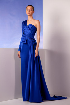 One-Shoulder Satin Gown