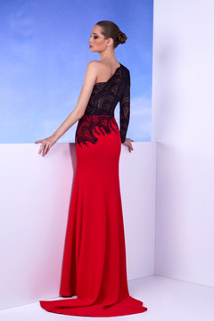 One-Shoulder Lace Gown