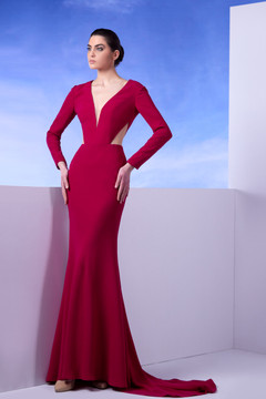 Long Sleeve Sweep Train Gown