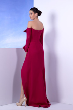 Strapless Long Sleeve Gown