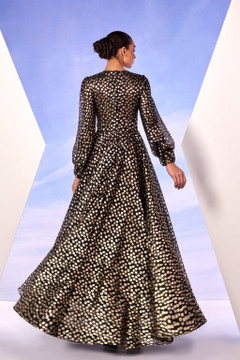 Long Sleeve Organza Macramé Gown Long Sleeve Organza Macramé Gown