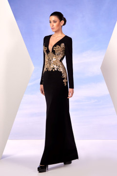 Long Sleeve V-Neck Lace Gown Long Sleeve V-Neck Lace Gown