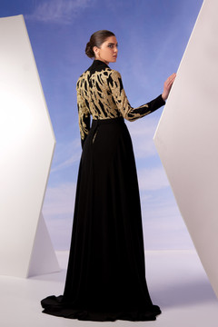 Long Sleeve Embroidered Lace Gown Long Sleeve Embroidered Lace Gown