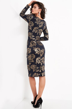 Print Boat - Neck Dress Print Boat - Neck Dress