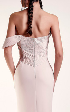 Off Shoulder Fitted Blush Gown Off Shoulder Fitted Blush Gown