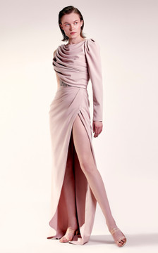 One Sleeve Draped Gown