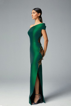 Asymmetric Side Cutout Gown