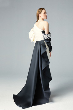 Asymmetric Neck Gown