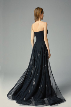 Fitted Sheer Train Gown