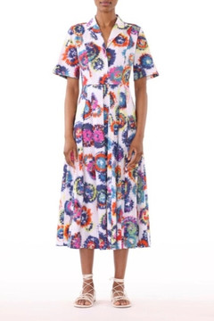 Abstract Floral Shirtdress
